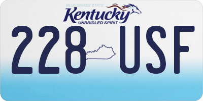 KY license plate 228USF