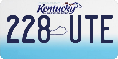 KY license plate 228UTE