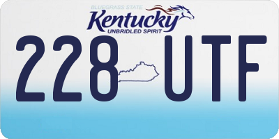 KY license plate 228UTF
