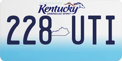 KY license plate 228UTI