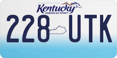 KY license plate 228UTK
