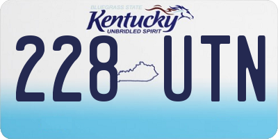 KY license plate 228UTN