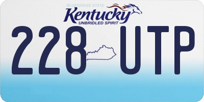 KY license plate 228UTP