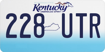 KY license plate 228UTR