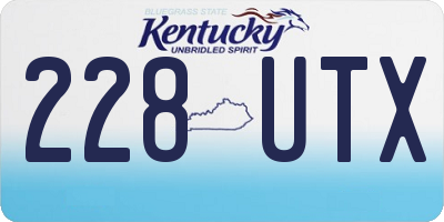 KY license plate 228UTX