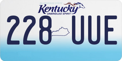 KY license plate 228UUE