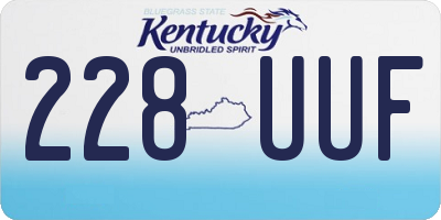 KY license plate 228UUF
