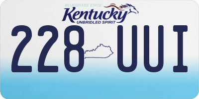 KY license plate 228UUI