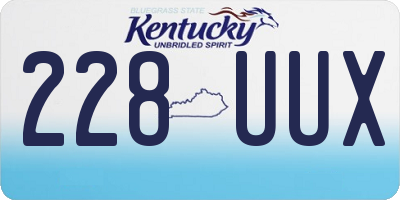 KY license plate 228UUX