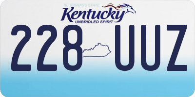 KY license plate 228UUZ