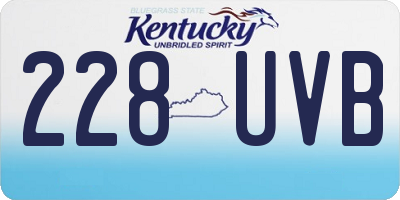 KY license plate 228UVB
