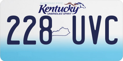 KY license plate 228UVC