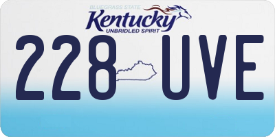 KY license plate 228UVE