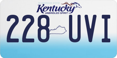 KY license plate 228UVI