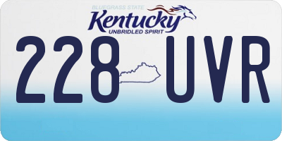 KY license plate 228UVR