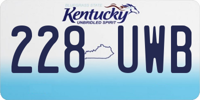 KY license plate 228UWB