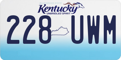 KY license plate 228UWM