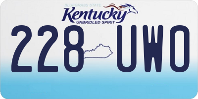 KY license plate 228UWO
