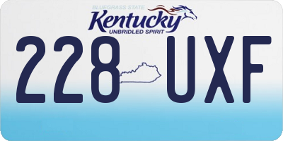 KY license plate 228UXF