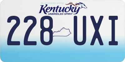 KY license plate 228UXI