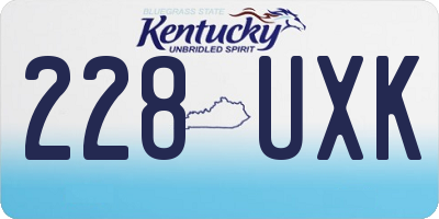 KY license plate 228UXK