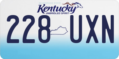 KY license plate 228UXN