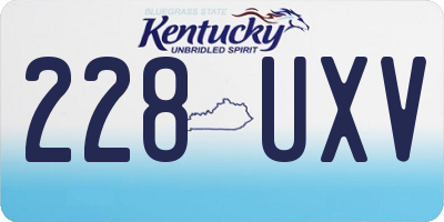 KY license plate 228UXV