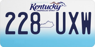 KY license plate 228UXW