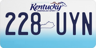 KY license plate 228UYN