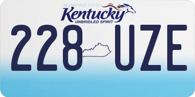 KY license plate 228UZE
