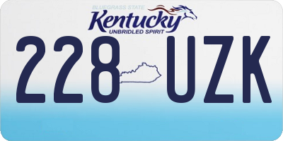 KY license plate 228UZK