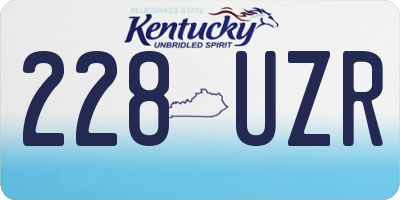 KY license plate 228UZR