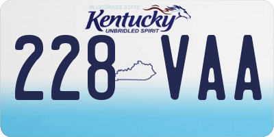 KY license plate 228VAA