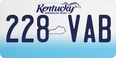 KY license plate 228VAB
