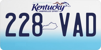 KY license plate 228VAD