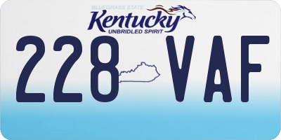 KY license plate 228VAF
