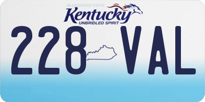 KY license plate 228VAL
