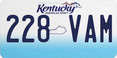 KY license plate 228VAM