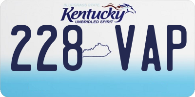KY license plate 228VAP