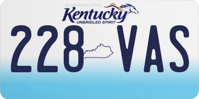 KY license plate 228VAS