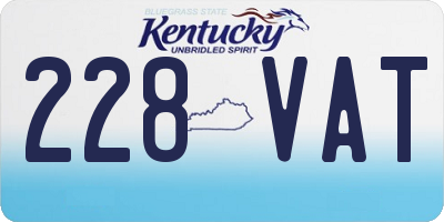 KY license plate 228VAT