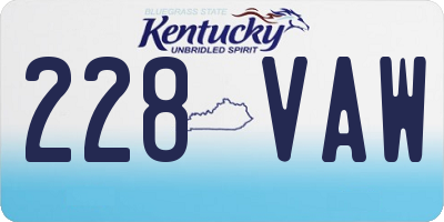 KY license plate 228VAW