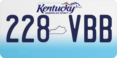 KY license plate 228VBB