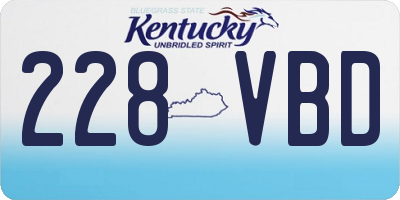 KY license plate 228VBD