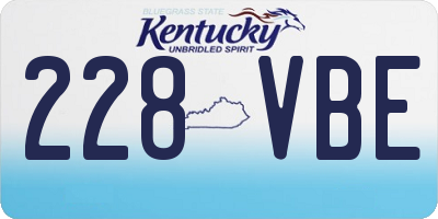 KY license plate 228VBE