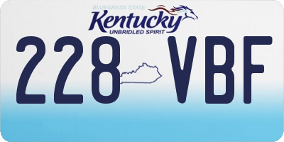 KY license plate 228VBF