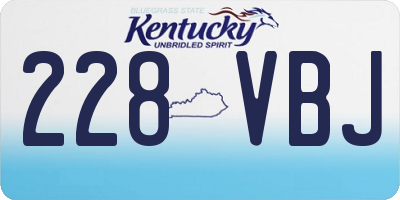 KY license plate 228VBJ