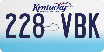 KY license plate 228VBK
