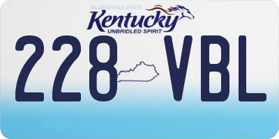 KY license plate 228VBL