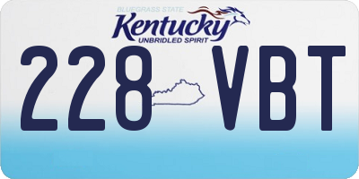 KY license plate 228VBT